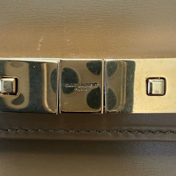 SAINT LAURENT Smooth Calfskin Mini Manhattan Shoulder Bag in Tabac Brown - Picture 3 of 13